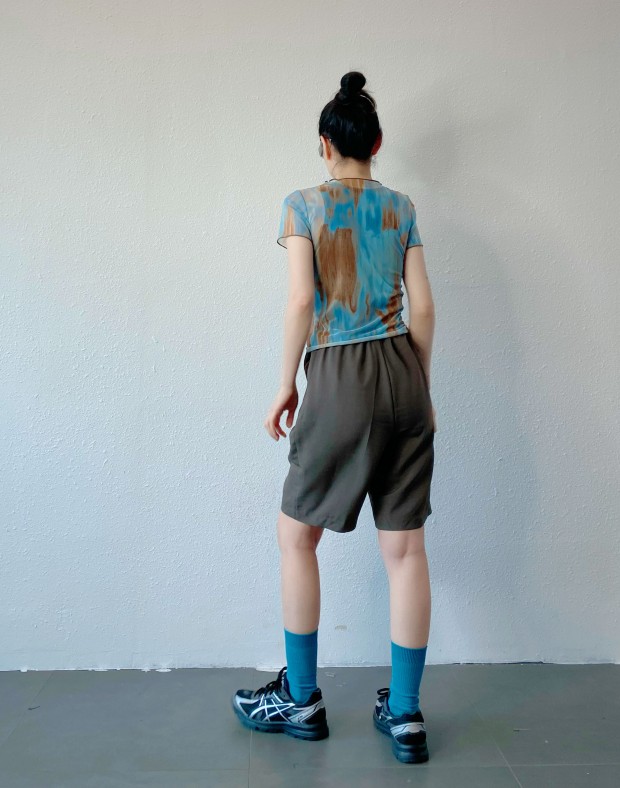 Brown Pleated Shorts #250409
